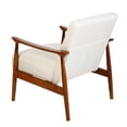 thumbnail image 3 of Solid Wood Frame Accent Chair, Mid-Century Modern Upholstered Armchair with Soft Thick Coushion, Single Sofa Armchair for Living Room, Bedroom and Balcont, 3 of 7