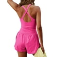 thumbnail image 3 of Rdhnmea Athletic Workout Romper for Women  one-piece  Sports Sleeveless Short Jumpsuits Summer Cross Backless Tracksuits, 3 of 4