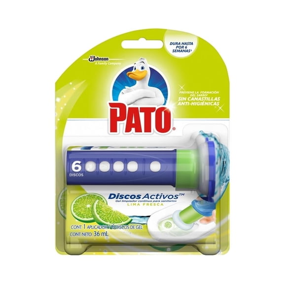 Gel limpiador para sanitario Pato Discos Activos lima fresca 36 ml + 1 aplicador