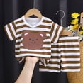 thumbnail image 4 of HCNTES Toddler Boys Outfit Sets- Short Sleeve Soft Casual Kids Summer Clothes Cotton T Shirts and Shorts Set, 4 of 5