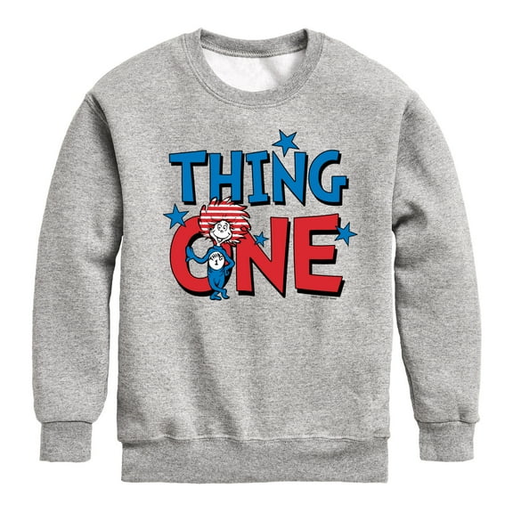 Dr. Seuss - American Thing One - Toddler And Youth Crewneck Fleece Sweatshirt