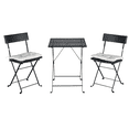 thumbnail image 3 of ENYOPRO Outdoor Patio Folding Chair Set, 3 PCS All-weather Rattan Bistro Set, Deck Dining Set Square Table with 2 Cushioned Chairs, Wicker Conversation Furniture Set, for Garden Back Balcony, B809, 3 of 11