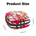thumbnail image 2 of Sanitary Napkin Storage Bag for Girls Women, Portable First Period Pads Bag Tampons Holder Girls Travel Makeup Bag, Large Capacity Cute Cherry Berries on Plaid Geometric Background, 2 of 6