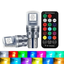 Ruiandsion T10 LED Light Bulb,12V 880 LM 13 Colors Remote Control RGB Flash for Automotive Interior Dome Trunk Lighting,1 pair