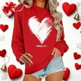 thumbnail image 2 of Wovix Sweatshirts for Women Valentine's Days Heart Print Shirt Love Vibes Long Sleeve Pullover Trendy Streetwear Tops Anniversary Wear, 2 of 4