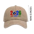 thumbnail image 4 of YiFudd Cartoon Adjustable Washed Cotton Cup26 Soccer Fan USA CAN MEX Design Baseball Cap,Unisex,Khaki, 4 of 5