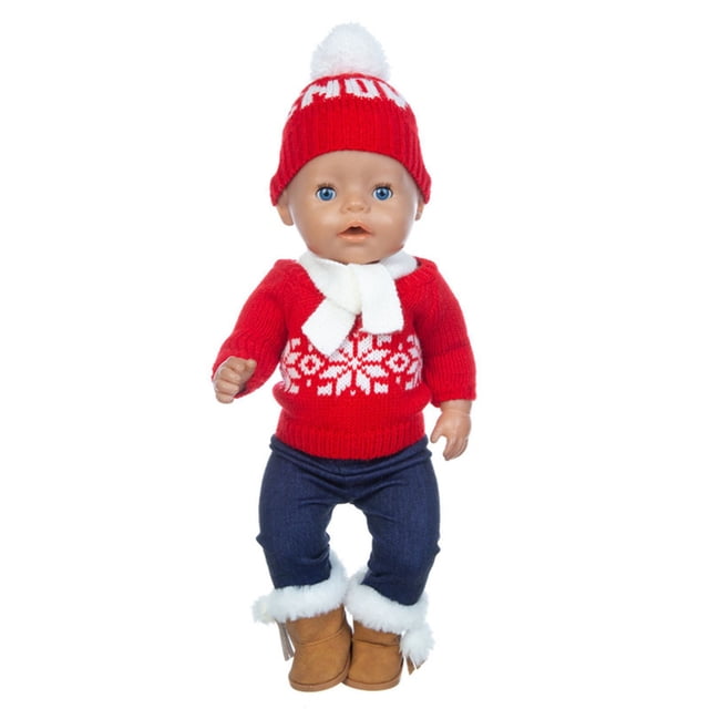 XWSHYW Juguetes para Niños Pequeños Disfraz de Muñeca de Navidad, Decoraciones Navideñas, Disfraz de Muñeca, Ropa Diy, Ropa de Muñeca de Navidad, Traje de Muñeca de Navidad