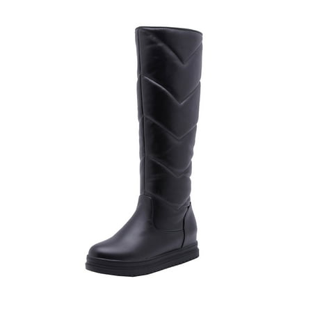 

AnuirheiH Women Boots Warm Thick-soled Inner Heightening Flat-heel Thick Velvet High-top Snow Boots 4-6$ off 2nd