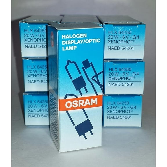 10pcs OSRAM 64250 HLX 20W 6V G4 ESB HALOGEN XENOPHOT Display, Optic LAMP