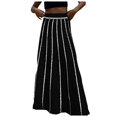 thumbnail image 1 of asddcavvf Jupes pour Femmes Taille Haute Rayée Tricotée à Franges Maxi Longue Jupe Plissée Décontractée, 1 of 8