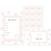 Little Girl Feet Baby Shower Invitation and Favor Box Kit