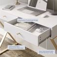 thumbnail image 3 of BELLEZE Vanity Table, Home Office Computer Desk - Ellena (White), 3 of 7
