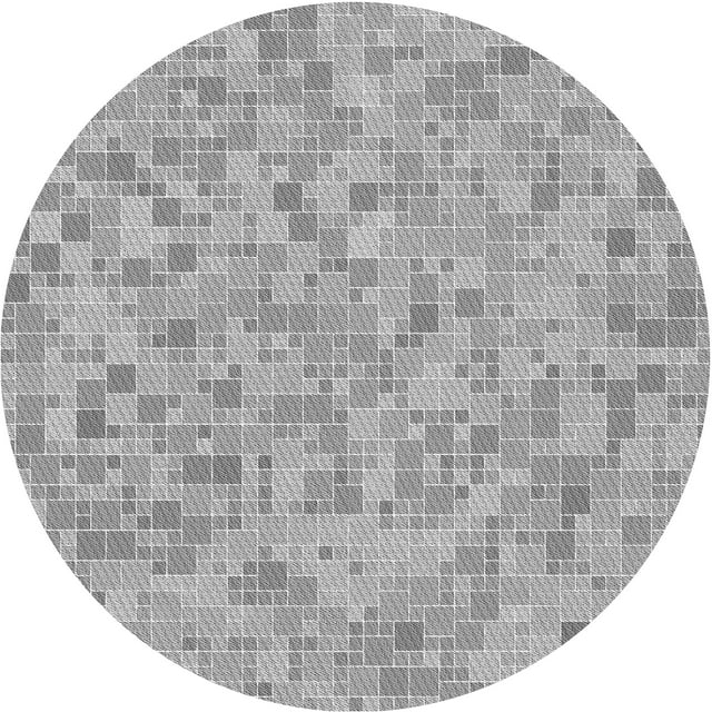 Ahgly Company Tapis de Zone Rond Gris Transitionnel pour Intérieur Lavable à la Machine, 5 Pieds Rond