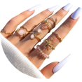thumbnail image 1 of LAICAIW Black Knuckle Rings Set for Women Girls Vintage Stackable Midi Rings Boho Crystal Pearl Sea Wave Finger Ring Pack, 1 of 6