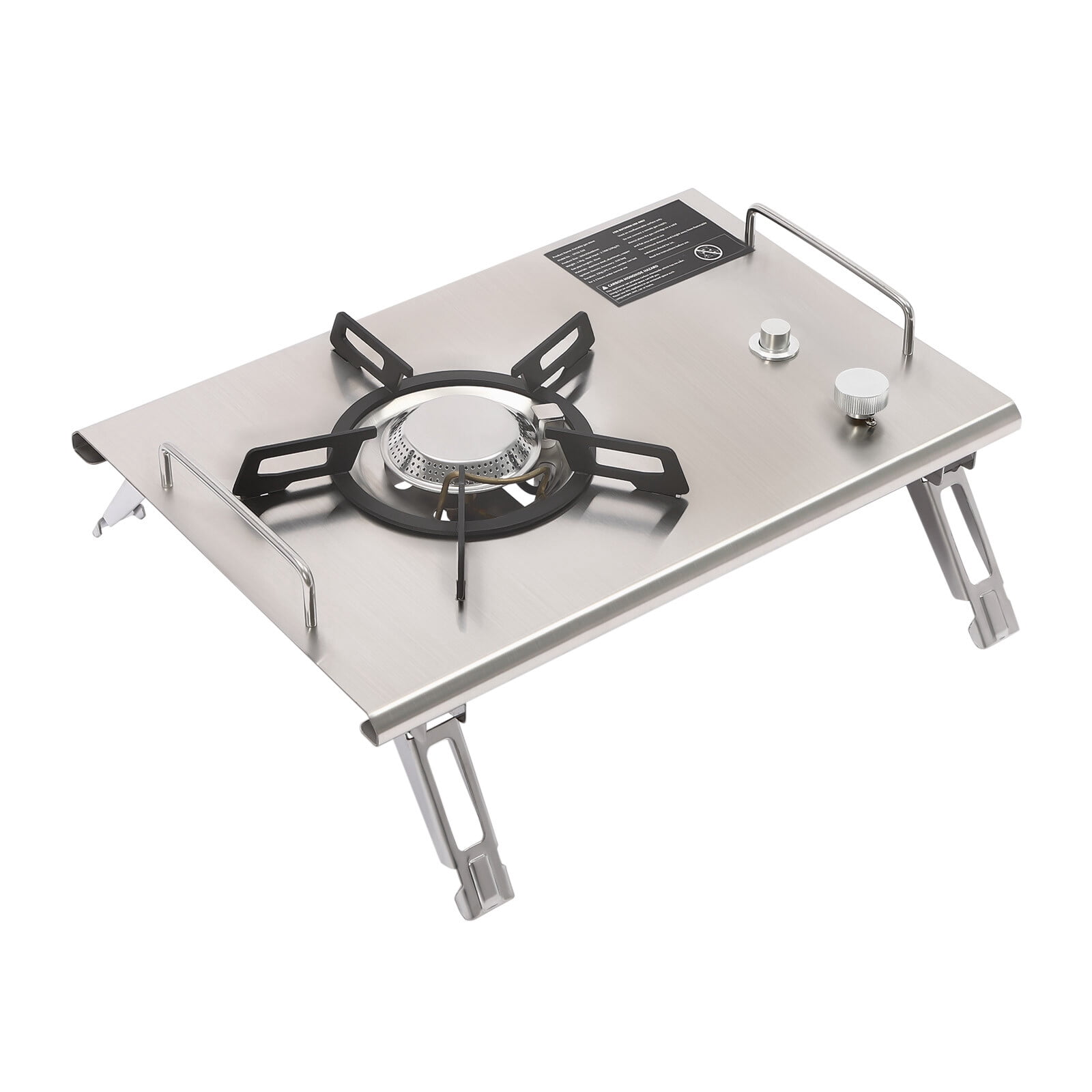 Modern Rectangular Portable 13,648 BTU Gas Stove Stainless Steel Single-Burner Camping Stove for Camping