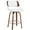WHITE/WALNUT, variant on MidCentury Faux Leather and Wood 26" Swivel Counter Stool Black and Walnut