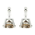 thumbnail image 4 of 4 ct Lever-Back Drop Dangle Earrings for Women | 8.0mm Round Cut Simulated Champagne Diamond | 18K White Gold, 4 of 5