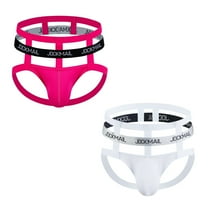 JOCKMAIL 2PCS/Pack Mens Breathable Jockstrap Mens Thong Jock Strap Male Underwear Low Rise Seamless Thongs