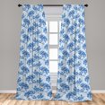 thumbnail image 2 of Neutral Colors Floral Window Curtains, Bitonal Flowers Vintage Pattern Springtime Garden Print, Lightweight Decor 2-Panel Set with Rod Pocket, Pair of - 28"x63", Pale Azure Blue Sea Blue, by Ambesonne, 2 of 3