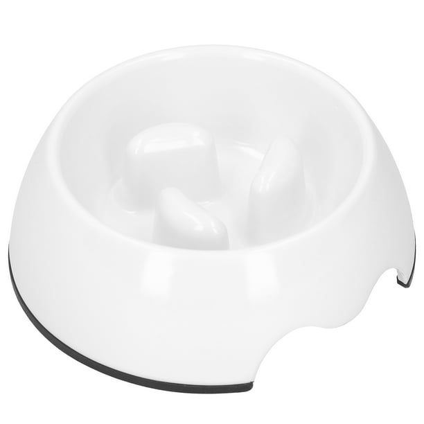 Comederos lentos portátiles para mascotas, cuenco antiasfixia para perros y gatos, color blanco