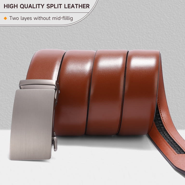 SENDEFN Men's Leather Ratchet Belt, Adjustable photo 4