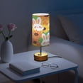 thumbnail image 6 of Touch Control Table Lamp with LED Bulb Bedside Lamp for Bedroom Living Room Smiling Bunnies with Sunflowers, 6 of 8