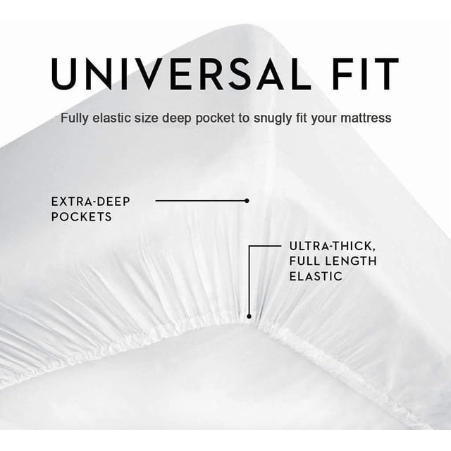 600 Thread Count 3 Piece (1- Fitted Sheet + 2- Pillow cover) Quality 18 Inch Deep Pocket 100% Egyptian Cotton Solid Pattern