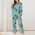 thumbnail image 2 of Pofeuu Cute Dog Print Womens Pajamas Set Long Sleeve Sleepwear Button Down Nightwear Soft Pj Lounge Sets Button Down Pajamas Women-Small, 2 of 7