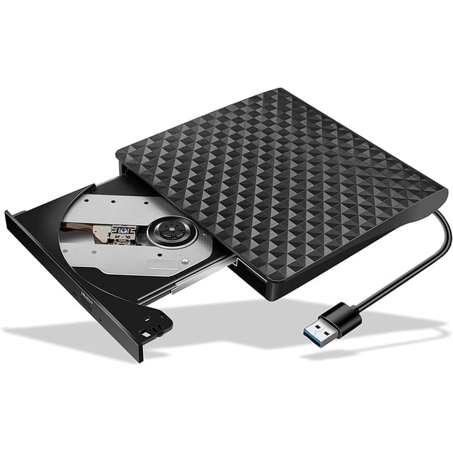 Unidad de DVD externa, USB 3.0 CD/DVD +/reproductor de DVD portátil, grabadora de CD ROM de disco adecuada para computadora portátil PC de escritorio Adepaton CZDZ-HQ71