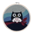 thumbnail image 1 of MasteelfCA Round Embroidery Base DIY Punch Embroidery Kit Cloth Scissor Wools Thread Accessories Embroidery Art Craft Kit for Home (Cartoon Owl Pattern), 1 of 7