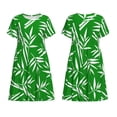 thumbnail image 3 of Bixox Robe d'Été à Manches Courtes pour Femmes Robe Ample Longueur Genou avec Poches-Bambou, 3 of 7