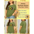thumbnail image 5 of Anbech MOM Sunflower Plus Size T-Shirts for Women Graphic Sunflower Print Oversize Short Sleeves T-Shirt with Round Neck, 5 of 9