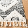 thumbnail image 3 of SAFAVIEH Moroccan Tassel Dawson Geometric Shag Area Rug, Grey/Ivory, 6'7" x 9'2", 3 of 7
