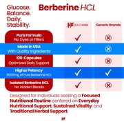HealthFare Berberine HCL 5000mg | 120 Veg Capsules | Extra Strength Herbal Extract | Non-GMO, Gluten-Free | Made in the USA