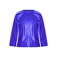 thumbnail image 5 of vastwit Metallic Shiny Jazz Dance Outfits Set for Boys Girls Long Sleeve Pullover T-shirt with Pants Performance Dancewear Royal Blue 180, 5 of 7