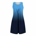thumbnail image 4 of Sleepshirts for Women Soft Cotton New Women Gradient Print Nightgowns with Pockets Sleep Shirts Sleeveless Sleepwear Pleated Front Nightshirt Blue M, 4 of 7