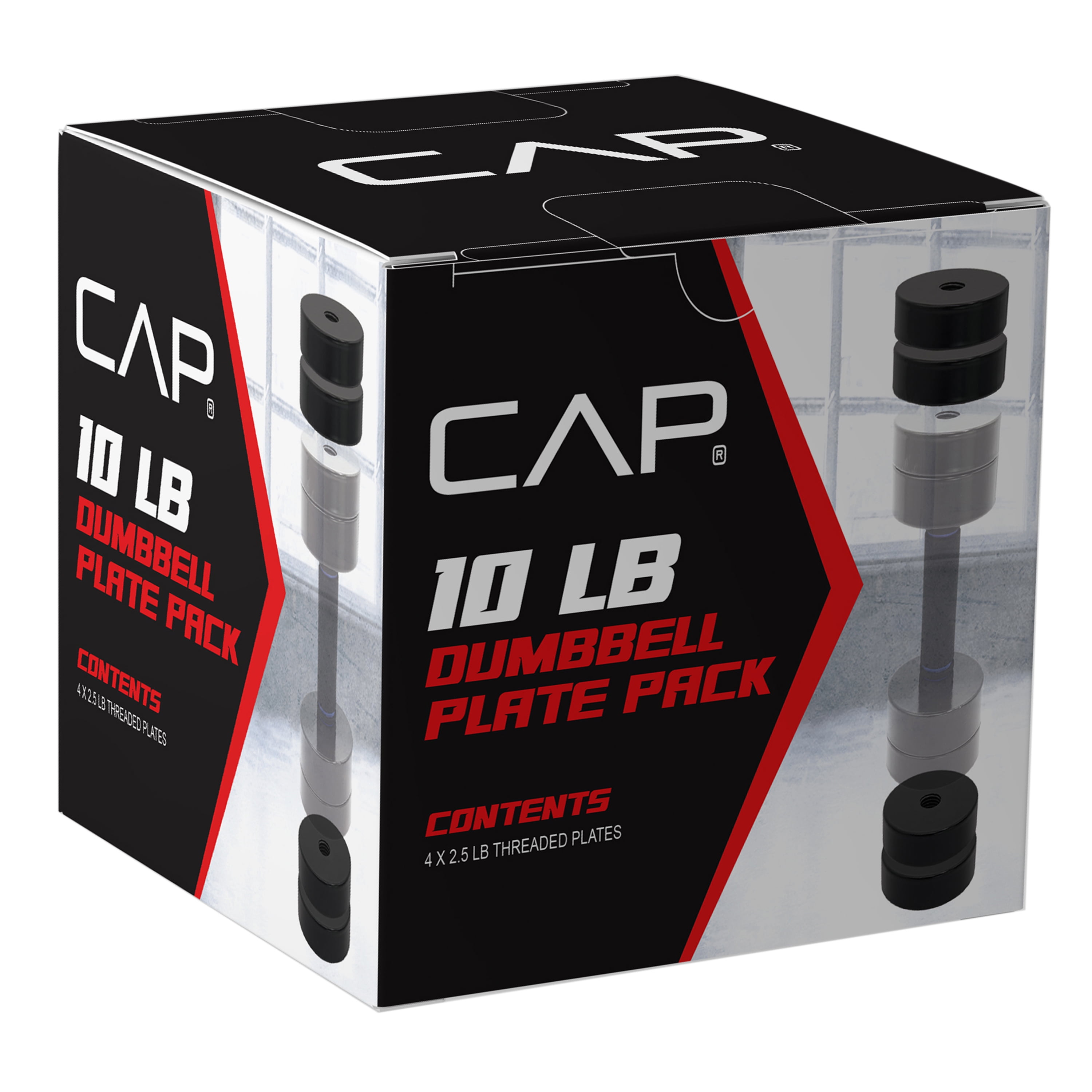 CAP 10lb Plate Pack Addition for the Threaded Adjustable Dumbbell (2.5lb x 4)
