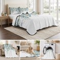 thumbnail image 6 of Quilts Twin XL Size, Teal Tulip Eucalyptus Soft Comforter Bedding Set for Bed, Spring Summer Botanical Floral Chic Lightweight Quilted Bedspread with Pillow Cover(2 Pieces) for All Season, 68x98 Inch, 6 of 9