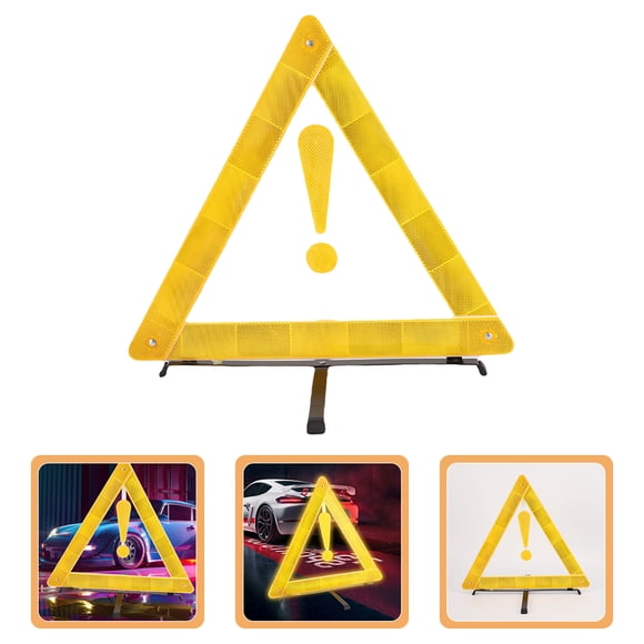 CTIRCHIU Foldable Reflective Roadside Safety Kit Triangle Warning Sign for Car Inspection and Emergency Parking
