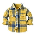 thumbnail image 2 of Esaierr Toddler Baby Boy Girl Plaid Shirt Unisex Flannel Plaid Coat Outwear Fall Lapel Collar Clothes with Button Cardigan Flannel Shirt Pocketed Clothes, 2 of 7