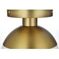 thumbnail image 6 of Eclipse 1 Light Brass Flush Mount With Frosted White Glass, 6 of 7