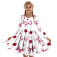 thumbnail image 4 of Valentine's Day Dresses for Girls Cute Heart Graphic A Line Dress Crewneck Long Sleeve Casual Dress Size 4-14, 4 of 6