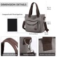 thumbnail image 5 of PlasMaller Women's Canvas Tote Purse Shoulder Crossbody Bag Small Handbag Multi-pocket Top Handle Work Bags, Grey, 5 of 7