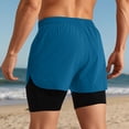 thumbnail image 6 of FINALGANG Mens Solid Color Two In One Athletic Shorts With Compression Liner Elastic Waist Drawstring Quick Dry Shorts For Gym Running Training Stylish Shorts, 6 of 6