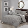 thumbnail image 2 of Lanco Grey Comforter Set California King Size , 7 Piece Satin Stitching Embroidery Bedding Set, 2 of 5
