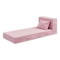 thumbnail image 2 of Jakoola Folding Sofa Bed - Convertible Floor Couch with High-Density Foam and Comfortable Corduroy Cover, Portable Chair with Fitted Bag and Pillow, Pink, 2 of 12