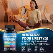 Cortisol Supplement Magnesium Glycinate 200mg L-Theanine 150mg Ashwagandha 150mg Phosphatidylserine 50mg & Cortisol Manager Lions Mane Holy Basil Ginkgo Biloba Bacopa Monnieri Valerian Root (3 Pack)
