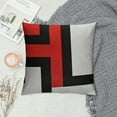 thumbnail image 2 of GOSMITH  Throw Pillow Covers Decorative Cushion Modern Abstract Red Black White and Grey Vertical Stripes Dot Polyester Pillow Cases Square Pillocases for Bed Sofa, 2 of 5