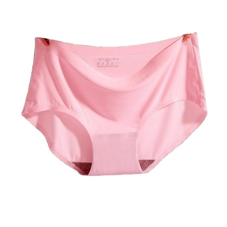 

Women Ladies Panties Mid Waist Hipster Seamless Breathable Underpants Size - XL Pink