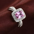 thumbnail image 3 of 3ct Princess Cut Pink&White CZ Band Women White Gold Filled Wedding Ring Sz 6-10, 3 of 4